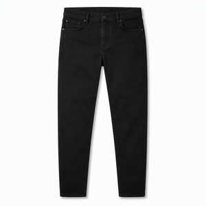Jeans de Mezclilla de Pierna Recta, Cintura Alta, Lavado a la Piedra, Algodón de Peso Medio, Casuales, para Hombre, Otoño - Product Image 3