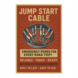 Plaque métallique vintage Art déco en aluminium Décoration murale de garage avec câble de démarrage avec motif en relief pour anniversaire ou mariage - Product Image 3