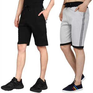 Men's Cotton Athletic Shorts Side Stripe Drawstring Elastic Waist Gym Casual Sportswear Multi-Color Wholesale OEM Low MOQ - Product Image 2