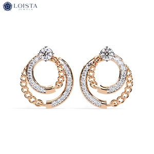 เครื่องประดับโลอิสต้า ต่างหูเพชรเม็ดเดี่ยวคลาสสิก 18K สีขาว, ทอง, ชมพู เพชรเพาะเลี้ยงในห้องปฏิบัติการ ต่างหูเพชรเม็ดเดี่ยวเพาะเลี้ยงในห้องปฏิบัติการสำหรับผู้หญิง - Product Image 2