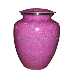 Urnas de cremación para adultos de latón clásico de alta calidad y superior con urnas funerarias de metal con acabado de piedra gris para cenizas humanas - Product Image 5