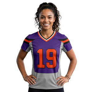 Custom Women Short Sleeve American Football Jersey Women Football Jersey Quick Dry Sportswear OEM Women American Football Jersey - Product Image 6