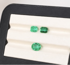 Certified Natural Zambia Emerald Gemstones | AAA Grade Emerald Green 2.80 Carat Oval & Emerald Cut Cabochon Cut Gemstone Lot - Product Image 4