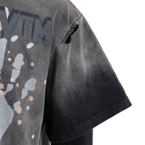 T-shirts Homme en Coton Coupe Ample et Décontractée, Style Streetwear, Détails Effilochés et Tendance, Vente en Gros - Product Image 4