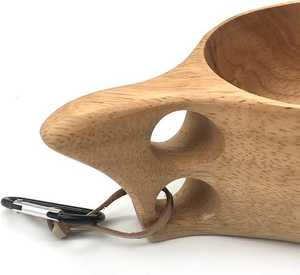 Handcrafted Wooden <b>Cup</b> with Handle Irregular Shape Classic Design Style Tea <b>Cup</b> Leak-Proof Eco-Friendly <b>100mL</b> - Product Image 3
