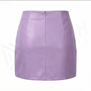 Women High Waist Satin Wrap Mini Skirt <b>Asymmetrical</b> Solid Color Shiny Style All Seasons Wear - Product Image 2
