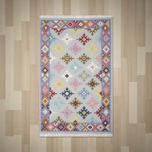 Tapis Kilim en Laine Fait Main, Motif Abstrait Moderne, Tissage Plat Écologique avec Franges, Décoration pour Salon et Chambre - Product Image 5