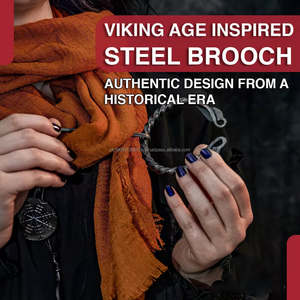 Vente en gros de épingle de cape Viking en fer forgé à la main fermoir épingle de sûreté épingle d'épaule broche femmes médiéval Vintage - Product Image 5