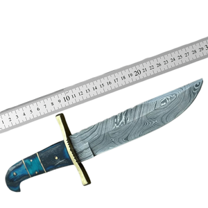 Cuchillo Bowie de Acero de Damasco Personalizado con Mango de Madera Pakka, Cuchillo de Supervivencia Multifuncional para Camping, Garantía de 3 Años - Product Image 6