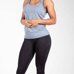 Women Scoop Neck Tank <b>Top</b> Light Blue Knitted Breathable Casual Style - Product Image 5