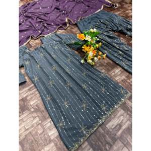 Designer Women's <b>Party</b> Wear <b>Top</b>-Bottom and Beautiful Dupatta Set - Product Image 1