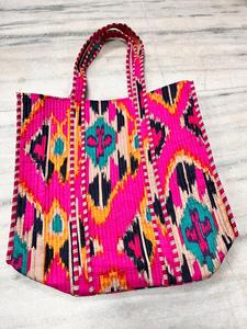 <b>Handmade</b> Women's Modern Style Handbags Block Printed with Zipper Reusable Cotton Tote Floral Beautiful Printed Block <b>Clothes</b> Bag - Product Image 3