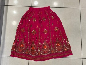 Handmade Women Printed Sequin Work Bohemian Rayon Nonwoven Casual Free Size Floor-Length <b>Skirt</b> - Product Image 3