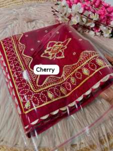 Hermoso Sari de Seda Vhichtra con Khadi Bandej, Pallu Rico, Trabajo Kacchi Gotapatti, Borde Atractivo, Blusa para Fiesta, Sin Arrugas, Resistente a la Humedad - Product Image 4