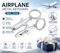 Llavero Metálico con Diseño de Avión, Impresión UV con Logotipo Personalizado, Accesorio para Coche y Bolso, de la India para Exportación Mundial