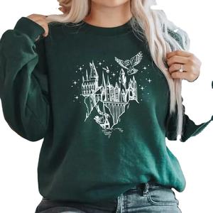 Sudadera de Manga Larga con Capucha para Hombre, Diseño de Castillo de Mago, Tejida, para Otoño, para Hombre y Mujer, Sudadera de Escuela Mágica, Believe - Product Image 3