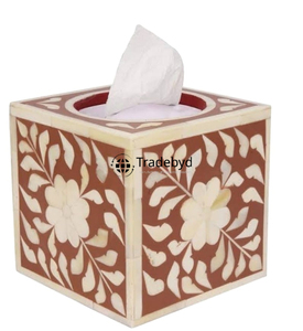กล่องใส่กระดาษทิชชูและที่วางของตกแต่งบ้านแบบสั่งทำพิเศษ  ทำจากกระดูก  รักษ์โลก  สวยงาม  งานแฮนด์เมด  พรีเมียม  ของตกแต่งบ้าน  Tradebyd - Product Image 2