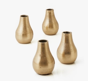 Ensemble de vases à fleurs en métal finition or, style moderne minimaliste, petits pots décoratifs pour table, trio de bouteilles décoratives, décoration d'intérieur, vente en gros - Product Image 1