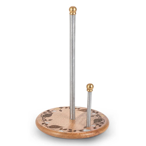 Elegant Wooden Paper Towel Holder Stand With Heavy Weighted Base For Kitchen Solid Wood Napkin Roll For Standard & Base Decor - Product Image 5