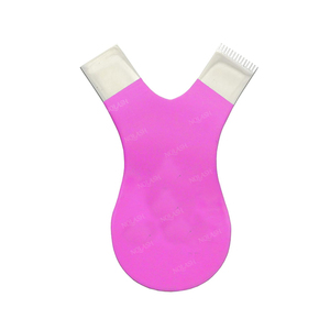Cepillo de Acero Inoxidable Rosa con Logotipo Personalizado para Lifting de Pestañas, con Peine en Forma de Y y Escala para Separar Pestañas, para Permanente y Tinte - Product Image 1