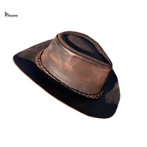 Sombrero de Vaquero de Cuero Personalizado, Estilo Deportivo Unisex, Sombrero de Gamuza Marrón de Ala Ancha para Exteriores, Sombrero para Adultos - Product Image 4