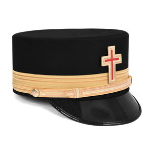 Gorra de fatiga de calidad premium para Comandante de la Orden de los Caballeros Templarios, bordada en metal dorado con motivos de viñedos, servicio OEM con MOQ. - Product Image 2