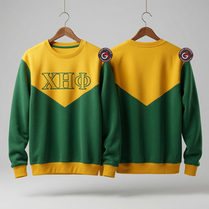 Chi Eta Phi Sororité et Fraternité XHO Broderie Homme Sweat Pull 100% Coton Léger Ras Du Cou Hommes Sweat - Product Image 4