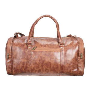 Bolsa de Viaje Unisex de Cuero Genuino Estilo Vintage, Bolsa de Lona Moderna para Viajes Cortos, Camping, Uso Diario, con Cierre, Duradera, 20-35L - Product Image 4