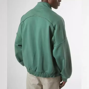 Veste Anorak Homme Personnalisée Couleur Unie Col Montant Fermeture Éclair Coton Épais Trench à Capuche pour l'Extérieur - Product Image 4