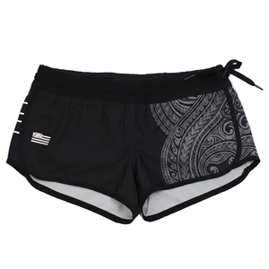 Shorts pour femmes, taille mi-haute, sportifs, extensibles dans 4 directions, séchage rapide, avec cordon de serrage élastique - Product Image 1