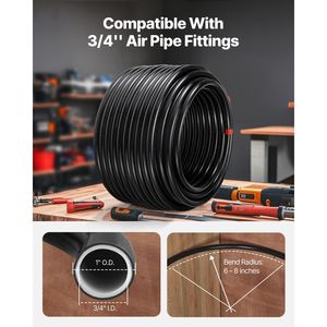 Kit Tubazioni per Compressore d'Aria in HDPE e Alluminio da 60 Metri x 19 mm, Anti-Perdita, Facile Installazione, Sistema di Tubazioni Compresso, Usato - Product Image 3