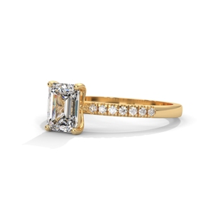 Women Emerald Cut Lab Grown Diamond Engagement <b>Ring</b> 14K <b>Gold</b> Wedding Band IGI Certified Prong <b>Set</b> Jewelry - Product Image 4