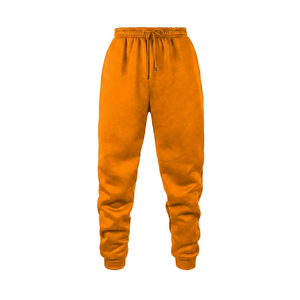 Pantalon de survêtement en molleton noir pour homme, taille élastique avec cordon de serrage, style décontracté - Product Image 4