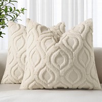 Housse de coussin carrée généreuse pour la décoration intérieure, style hôtel haut de gamme, 100% polyester jacquard avec fermeture à cordon