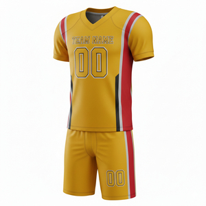 Uniforme de Fútbol Americano Personalizado, Conjunto de Camiseta y Pantalones Cortos con Logotipo Frontal, Impresión Sublimada 100% Poliéster B - Product Image 6