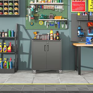 Armadio Metallico Robusto per Garage con Ruote, Resistente e Durevole, per Organizzare Facilmente Attrezzi in Casa, Ufficio o Magazzino - Product Image 4