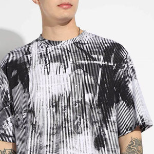 T-shirt à manches courtes pour homme, col rond, imprimé numérique, style streetwear, coupe classique, respirant, en coton tissé - Product Image 4