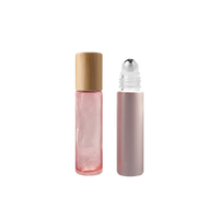Flacons roll-on écologiques en verre de 10 ml pour huiles parfumées, avec couvercle et bille en bambou, vente en gros