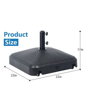Base de parasol mobile robuste de 130 lb, remplissable d'eau et de sable, pour jardin, cour arrière, bord de piscine, noir - Product Image 4