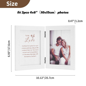 Cadre photo en bois de style classique, personnalisé, pour afficher vos souvenirs, cadeau en bois de pin pour un anniversaire de mariage, disponible - Product Image 3