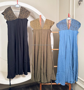 ชุดเดรสแม็กซี่ปักลายชนเผ่าชุดเดรสยาวทรงเอไลน์ใส่สบายมีหมวกแขนสำหรับสวมใส่ในเทศกาลทุกวันขนาดใหญ่พิเศษ - Product Image 5