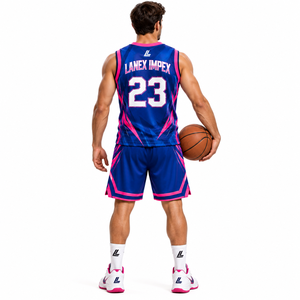 Ensemble de maillots de basket-ball pour jeunes, personnalisable avec logo, numéro et nom, respirant, séchage rapide, vêtements de sport en polyester pour l'école, le club et l'équipe - Product Image 4