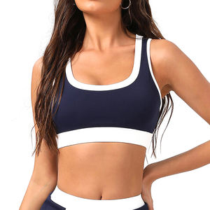 Sujetador Deportivo de Tenis para Mujer, Talla Grande, Cuello Redondo, Transpirable, Color en Contraste, para Yoga, Fitness, Gimnasio, Ejercicio, Ropa Deportiva - Product Image 1