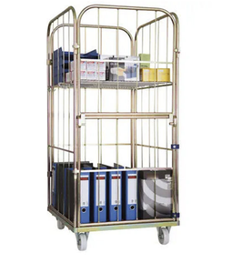 Estante de Almacenamiento Plegable de Malla de Alambre de Acero Galvanizado con Ruedas, de un Solo Nivel, Tipo Vertical, Diseño Moderno para Talleres y Almacenamiento de Artículos Diversos - Product Image 3