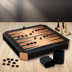 <b>Backgammon</b> Board Game <b>Set</b> Folding Portable Travel Handmade Leather <b>Backgammon</b> Game <b>Set</b> with Wooden Playing Pieces - Product Image 4