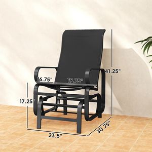 Set di 2 sdraio a dondolo nere da patio con struttura leggera in metallo e rete - Product Image 3