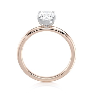 Bague de fiançailles solitaire en diamant de laboratoire taille ovale 2,40 carats, or rose, bijoux fins personnalisés pour mariage, vente en gros - Product Image 2
