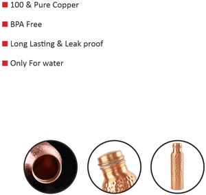 Bouteille en cuivre pur pour boire des bouteilles d'eau de 500 ML 750 ML Applicable pour boire de l'eau bouillante par United Trade World - Product Image 3
