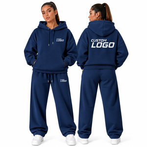 Ensemble de survêtement de luxe pour femmes de qualité supérieure, en molleton technique, sweat-shirt et pantalon de survêtement surdimensionnés pour femmes - Product Image 2