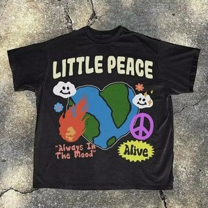 T-shirt court respirant pour homme de haute qualité, tricoté sur le devant, 100 % coton, écologique, col rond, manches courtes, imprimé - Product Image 1